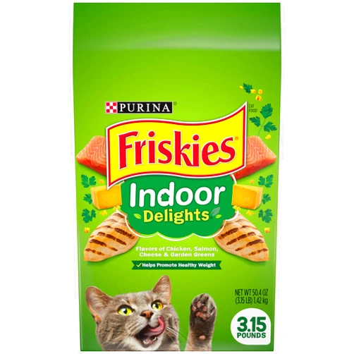 Purina Friskies Indoor Dry Cat Food, Indoor Delights - (4) 3.15 lb. Bags