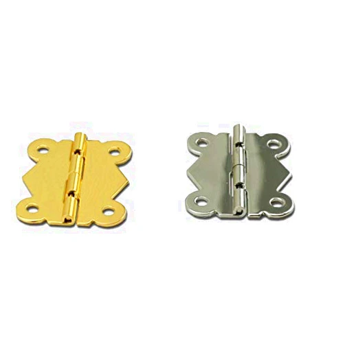 NEHinge Brass or Nickel Antique Jewelry Box Cabinet Hinges Door Butterfly Hinges (Nickel Plated, 50)