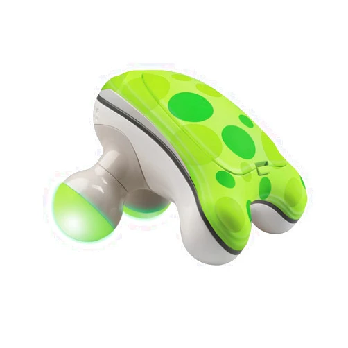 HoMedics Ribbit Mini Handheld Massager, Vibrating Electric Massager with Comfort Grip and LED Light, Batteries Included, Comes in variable colors, Green, Blue or Pink (Color May Vary)