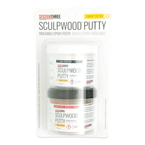 SYSTEMTHREE System Three SculpWood Putty Epoxy Wood Filler, 8 oz, Brown