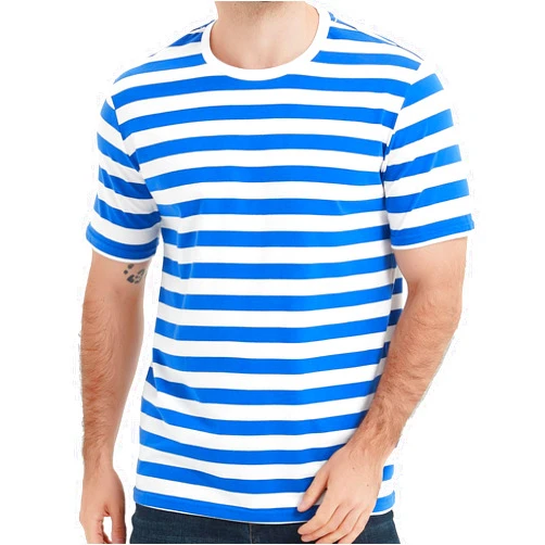 LEDING Casual Shirts Mens Short Sleeve Striped Black White Cotton Spandex Summer Holiday Travel Basic Pullover Crew Shirt