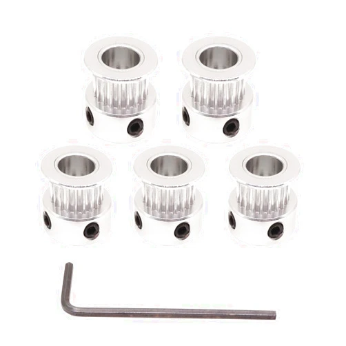WINSINN GT2 Pulley 20 Teeth 8mm bore 6mm Width 20T Timing Belt Pulley Wheel Aluminum for 3D Printer (Pack of 5Pcs)
