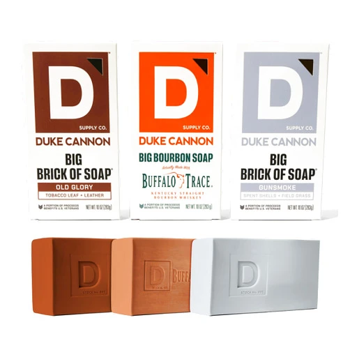 Duke Cannon Supply Co. Large Bar Soap Bundle - Men's Soap with Masculine Scent - Triple Milled - All Skin Types - Bourbon, Gun Smoke & Old Glory - 10 oz (3 Pack)