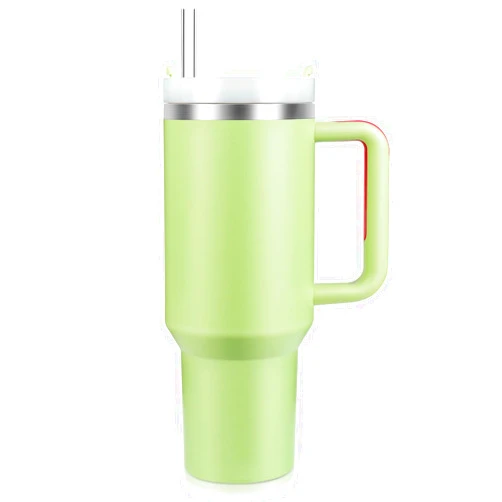 BELYQLY 40oz - New Version Stainless Steel Vacuum Insulated Tumbler with Lid and Straw for Water, Smoothie and More, Iced Tea or Coffee (Green)