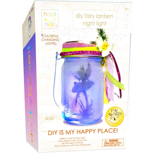 Hapinest DIY Fairy Lantern Night Light Kit, Fairy Lantern Craft Kit, Fairy Jar Glitter & Color-Changing Lights, Fairy Craft Arts Fairy Gifts for Girls, Fairy Toys for Girls Age 6-8 8-12 Years Old & Up