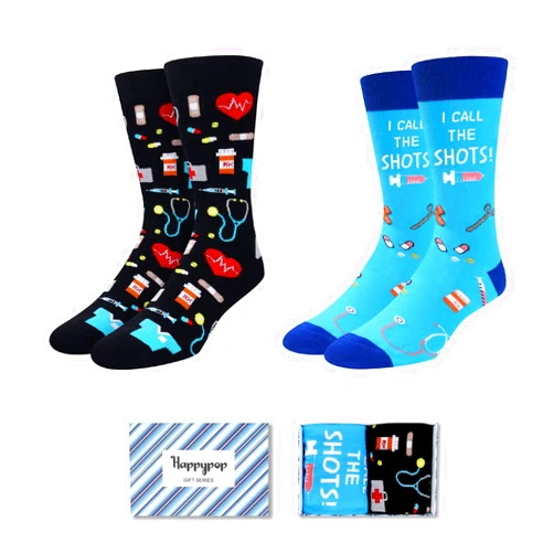HAPPYPOP Novelty Socks For Men; Bowling Golf American Flag Socks, Doctor Nurse Optometry Music Math Gifts