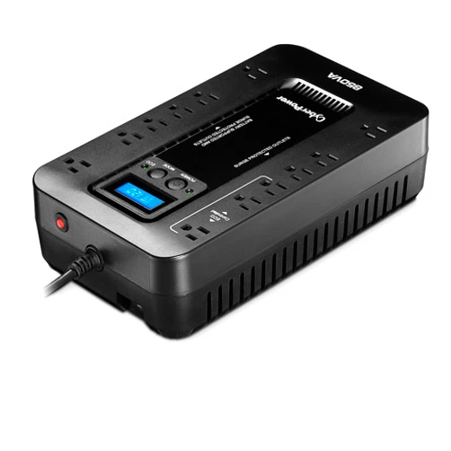 CyberPower EC850LCD Ecologic Battery Backup & Surge Protector UPS System, 850VA/510W, 12 Outlets, ECO Mode, Compact, Uninterruptible Power Supply