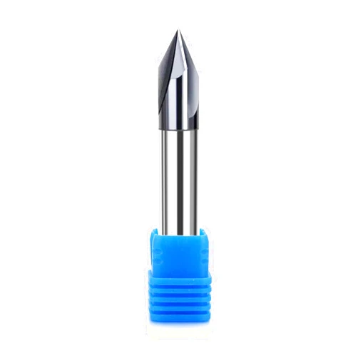JIANXING 1/4” Carbide Chamfer End Mill, 60 Degree, Carving Bits, V Groove, 4 Flute AlTiN Coating for Alloy Steels, Hardened Steels