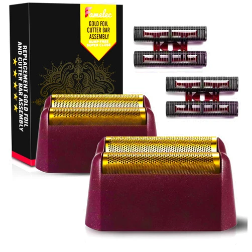 FAMELEC 2 Pack for Wahl Shaver Foil Replacement Professional 5 Star Series Finale Shaver, Fit for Foil Cutter Bar Assembly Gold Super Close Shaving Models 7031-100 7043-100 7031-200