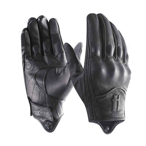 Harssidanzar Leather Motorcycle Gloves for Men Touchscreen GM028