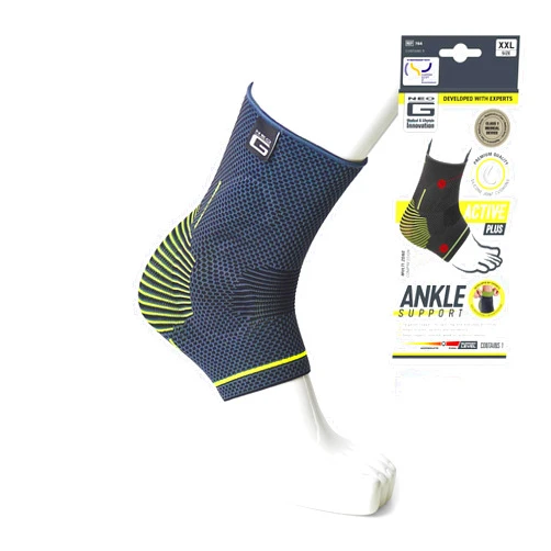 Neo-G Ankle Brace Ankle Compression Sleeve with Silicone Joint Cushions – Sprained Ankle Support for Men and Women – Breathable Targeted Compression for Sports and Daily wear - Active Plus (Small)