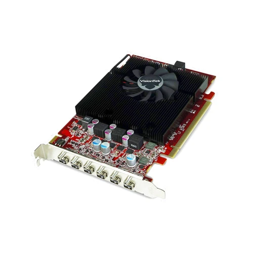 VisionTek Radeon 7750 2GB GDDR5 6 4k Monitor Graphics Card, 6 Mini DisplayPort Outputs, AMD Eyefinity 2.0, PCI Express 3.0 Video Card, 7.1 Surround Sound - 900614