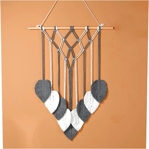 Aniaoie Macrame Wall Hanging Boho Tapestry Woven Bohemian Above Bed Wall Decor Wedding Christmas Backdrop Decoration for Bedroom Living Room Nursery Dorm, Idea Gift,Grey