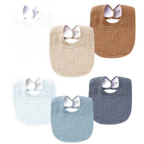 Konssy Muslin Baby Bibs for Boys Girls 6 Pack, Cotton Baby Bib for Drooling and Teething, Absorbent & Adjustable Bandana Bibs