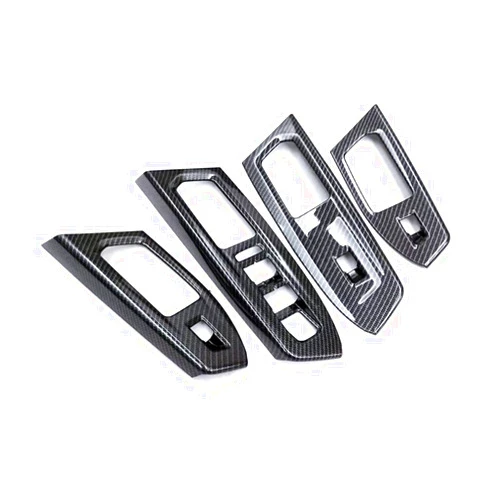 HIGH FLYING (Only for Left Hand Drive) ABS Window Switch Adjusting Cover Decor Trim for VW Volkswagen Atlas 2018 2019 2020 2021 2022 (Carbon Style)