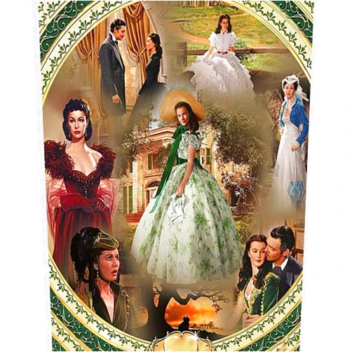 ZZHHJY Diamond Painting Kits for Adults,Full Drill Diamond Art Diamond Dots Paintings for Beginners,Gone with The Wind Round 5D DIY Arts and Crafts for Home Wall Decor (16x24 in)