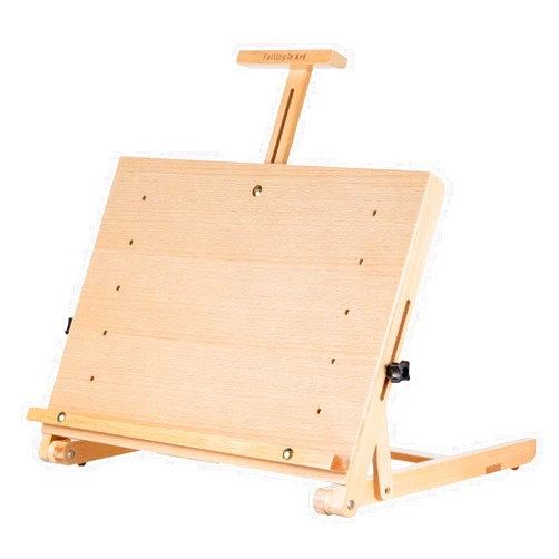 Falling in Art Beechwood Tabletop Easel, Wooden Drawing Board Easel, Adjustable Desktop Easel for Artists and Beginners, Suitable for Painting and Displaying Artwork
