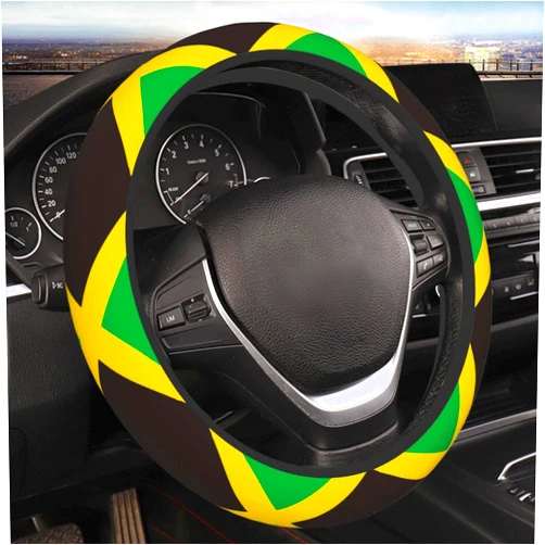 Subily Jamaican Flag Universal Steering Wheel Covers, Cute Car Accessories for Women Girls Car Truck