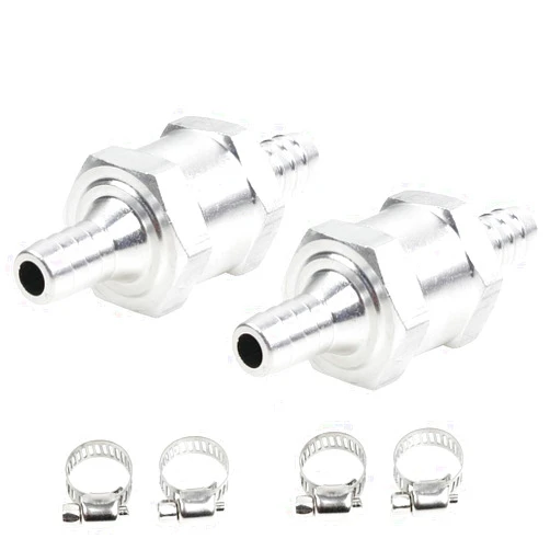 Kenhihi 2 one-way check valve, used for aluminum alloy gasoline diesel water fuel pipeline check valves in automobiles/motorcycles/ships. Equipped with 4 universal hose clamps (1/2 