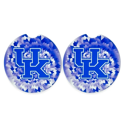 Magnolia Lane Kentucky Set of 2 Car Coasters by Magnolia Lane - Removable Absorbent Ceramic Stone Coasters - Ideal Gift for Students, Alumni and Everyday Fan - Show Your SEC NCAA Team Spirit