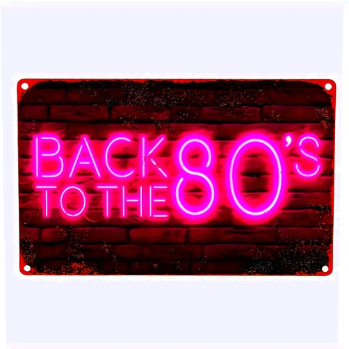 Generic 1pc, Music, Neon, Background, Electronic, Synthpop, 80's, Retrowave Vintage Metal Sign Poster, Retro Vintage Tin Sign For Home Bar Pub Garage Decor, Room Decoration, 12x8 Inches/30x20cm