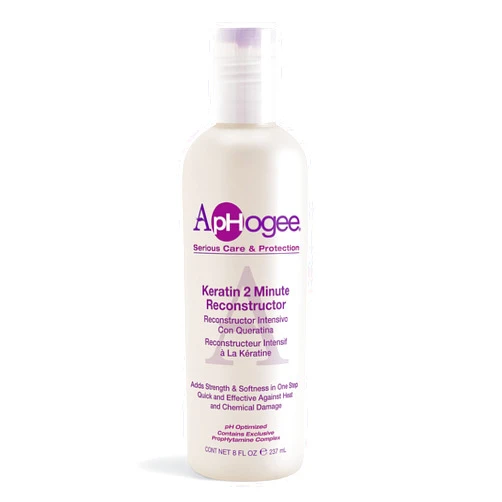 Aphogee Keratin 2 Minute Reconstructor, 8 fl oz – Deep Conditioner for Damaged Hair, Restores Strength & Elasticity, Repairs Chemical & Heat Damage, Ideal for Color-Treated Hair