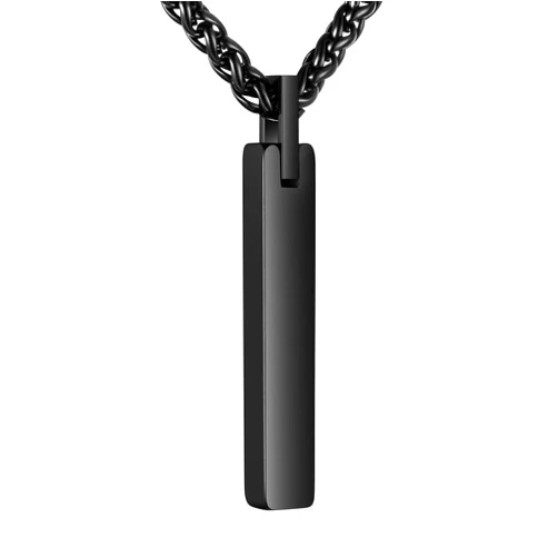 Dletay Urn Necklace for Ashes Stainless Steel Cremation Jewelry for Ashes Memorial Ash Necklace for Men Women Ash Holder Black