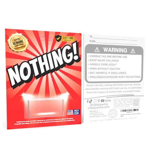 Classy Wino Funny Gag Gift - Nothing! – Hilarious Empty Prank Gifts for Birthdays, Christmas White Elephant & Secret Santa Gift Exchanges – Perfect Joke Present for Family and Friends