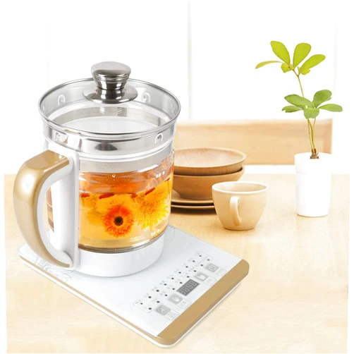 GNJINX 800W Electric Health Pot Kettle - 2L Multifunctional Stainless Steel Kettle with 18 Cooking Options, Smart Touch Screen, and Steamed Egg Rack for Brewing Coffee, Boiling Porridge, and Steaming Eggs