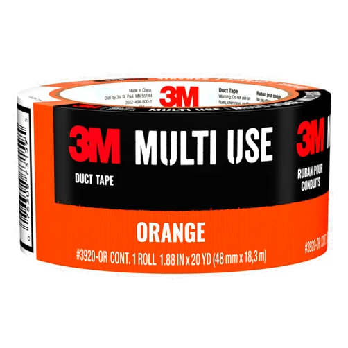 3M Multi-Use Colored Duct Tape, Orange with Strong Adhesive and Water-Resistant Backing, Multi-Surface 3M Duct Tape for Indoor and Outdoor Use, 1.88 Inches x 20 Yards, 1 Roll (3920-OR)