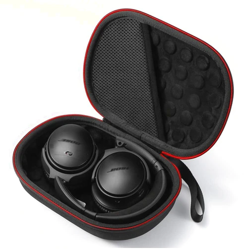 Birsppy Hard Case for Bose QuietComfort 35 (Series II), QC35, QC25, QC15 Wireless Headphones Accessories. Travel Carrying Storage Bag - Black(Black Lining)