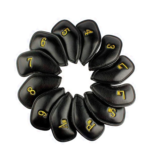 CRAFTSMAN GOLF 12pcs or 1pc Thick Synthetic Leather Golf Iron Head Covers Set Headcover Fit All Brands Callaway Ping Taylormade Cobra Etc. Also Custom Name