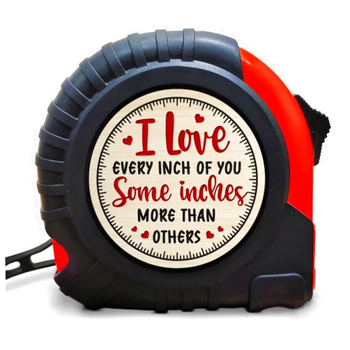 WANDER PRINTS Funny and Playful Gift for Him, Husband, Boyfriend - 16 Ft Fractions 1/8 Retractable Measuring Tape - Woodworking, Carpenter Tool Gifts for Men - 5 Meters Rolling Tape Measure - Ft & M