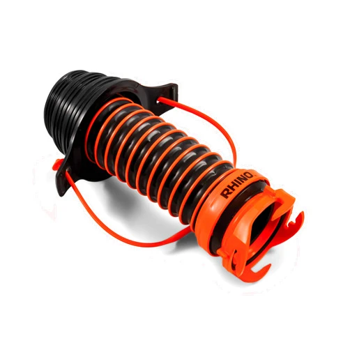 Camco 39319 Flexible 3-in-1 Sewer Hose Seal with RhinoExtreme Hose and Handle- Flexible Fitting Makes Connection to a Sewer Inlet Simple and Less Hands On!, Black, Standard