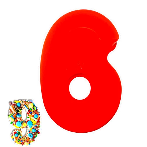 CNK KİTCHEN Number Cake Molds - Large Silicone Cake Pans For Celebrations - Reusable Natural Glass Material, 10 inch Cake Pan Number 6, 9