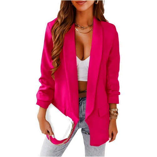 KIRUNDO Womens Fall Fashion 2024 Casual Blazers Long Sleeve Open Front Work Suit Office Blazer Jackets with Pockets