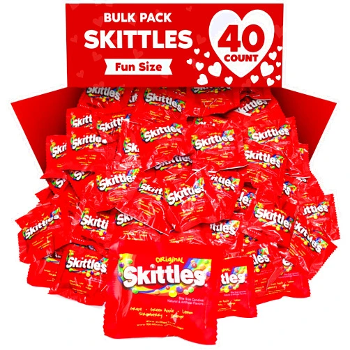 Taboom SkittlesFun Size Original Candy Bulk Pack - Chewy Candy Individual Wrapped Packs Big Bag For Pinara Fillers, School Snacks, Party Bags and Office Treats (40 Count)