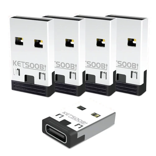 KETSOOBI USB A Male to USB C Female Adapter 5-Pack, USB C Adaptor Converter Compatible with iPhone14/13 Pro Max, Airpods, Apple Watch, Samsung Galaxy S22, Google Pixel