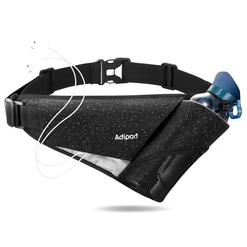 Adiport Running Belt with 30 OZ Water Bottle Holder,Lightweight Waist Pack with Hidden Zipper Pocket,No Bounce Hydration Fanny Bag,for Walking Jogging Hiking,fits below 6.9