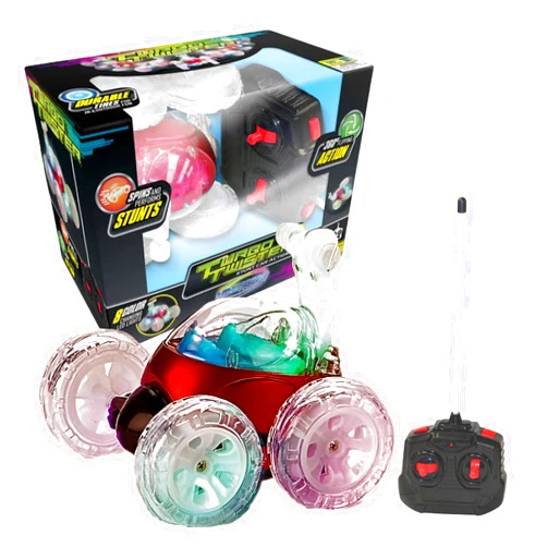 Mindscope Turbo Twisters RED 27 MHz Bright LED Light Up Stunt RC Remote Control Vehicle