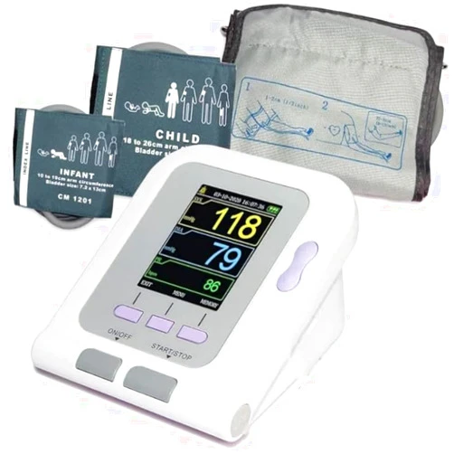 CONTEC-08A Blood Pressure Monitor-Automatic Digital BP Machine with 3 Sizes Cuff for Home Use,Large LCD Display,for 3 User 3x100 Memory