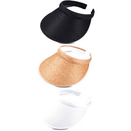 Syhood 3 Pieces Sun Visor Hats Summer Wide Brim Clip on Beach Adjustable Large Brim Cap Golf Hat for Women