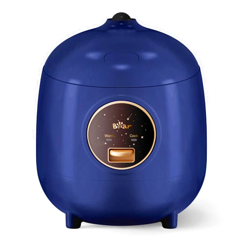 Bar Bear Mini Rice Cooker 2 Cups Uncooked, 1.2L Portable Non-Stick Small Travel Rice Cooker, BPA Free, One Button to Cook and Keep Warm Function (Navy Blue)