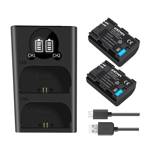SKOWER LP-E6NH Battery for Canon EOS R R5 R6 R7 60D 70D 80D 90D 5D II III 6D IV 6D2 7D 5D4 Mark 5DS LP-E6 LP-E6N Canon Camera Battery 2350mAh
