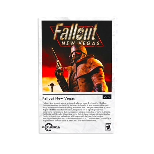 SNKB Fallout New Vegas Poster Decorative Painting Canvas Wall Art Living Room Posters Bedroom Painting 12x18inch(30x45cm)