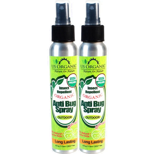 US Organic Mosquito Repellent Anti Bug Outdoor Pump Sprays, USDA Certification, Cruelty Free, Proven Results by Lab Testing, Deet-Free (4 oz - Value 2 Pack)