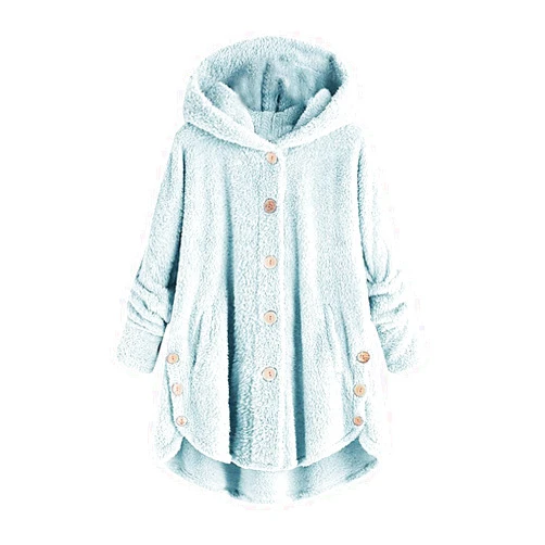 maisdgop Fleece Jacket Women Long Sleeve Sherpa Hooded Coats Winter Fall Warm Fuzzy Jackets Plus Size Button Plush Outerwear