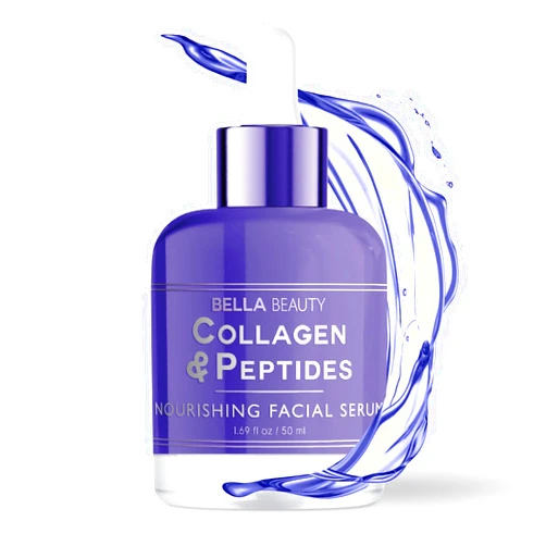 Bella Beauty Collagen & Peptides Nourishing Facial Serum - Promotes Collagen & Stimulates Skin - Repairs & Deeply Hydrates Skin Helping Reduce Fine Lines & Wrinkles - Made in Korea - 1.69 fl. Oz