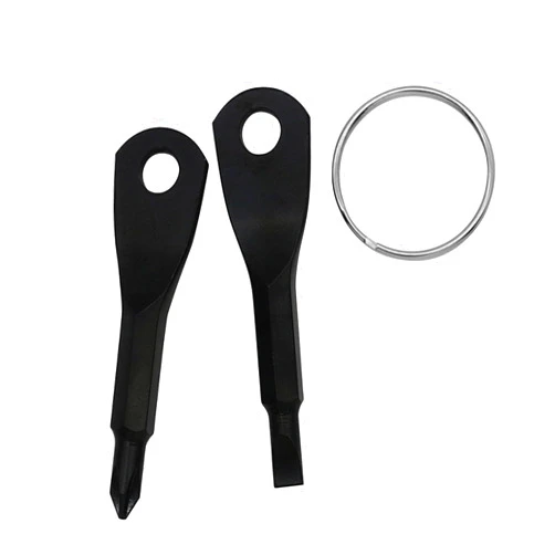 YPBEW Pocket Screwdriver Set Keychain Outdoor Steel Black Silver And Cross Screwdriver 2 In 1