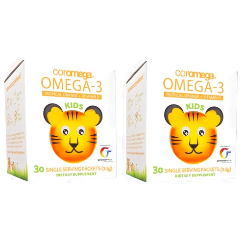 Coromega Kids Omega 3 Supplement, 30 Count - 2 Pack